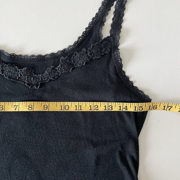 VTG Y2K Mossimo Tank Top Lace Trim Elaina Gilbert Bella Swan Long Black Size L - Picture 3 of 7